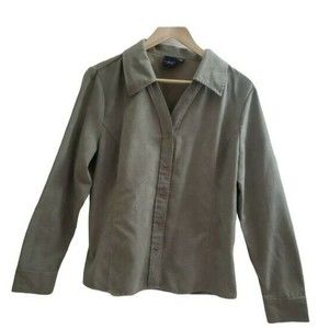 Sonoma Women Size Large Button Up Blouse/Shirt Jacket Long Sleeve 100% Polyester